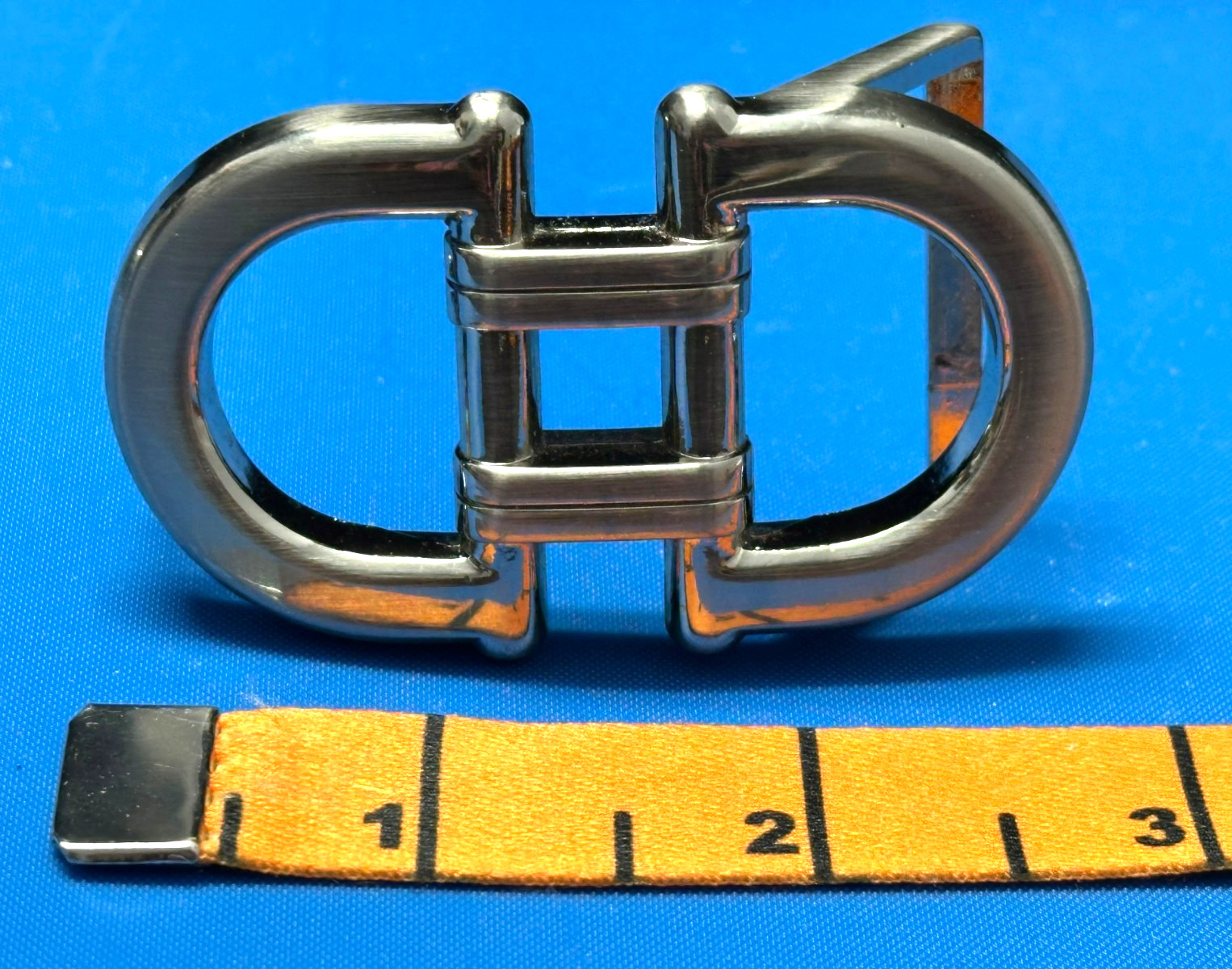 Silver Tone Metallic Double D-ring Belt Buckle ONLY for Men&rsquo;s Belt