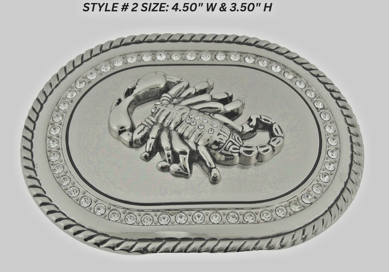 Scorpion Belt Buckles Vintage Men Silver Metal Zodiac Sign Western Cowboy Rodeo