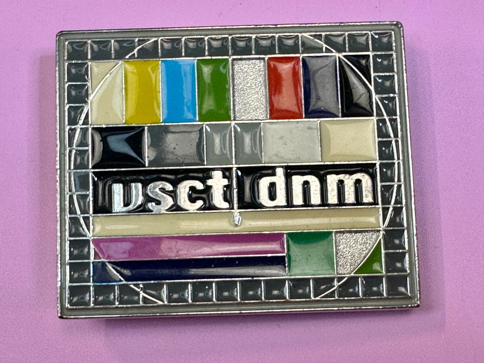 VSCT DNM Digital Print TV No Signal Standby Graphics Broadcast Gear Belt Buckle