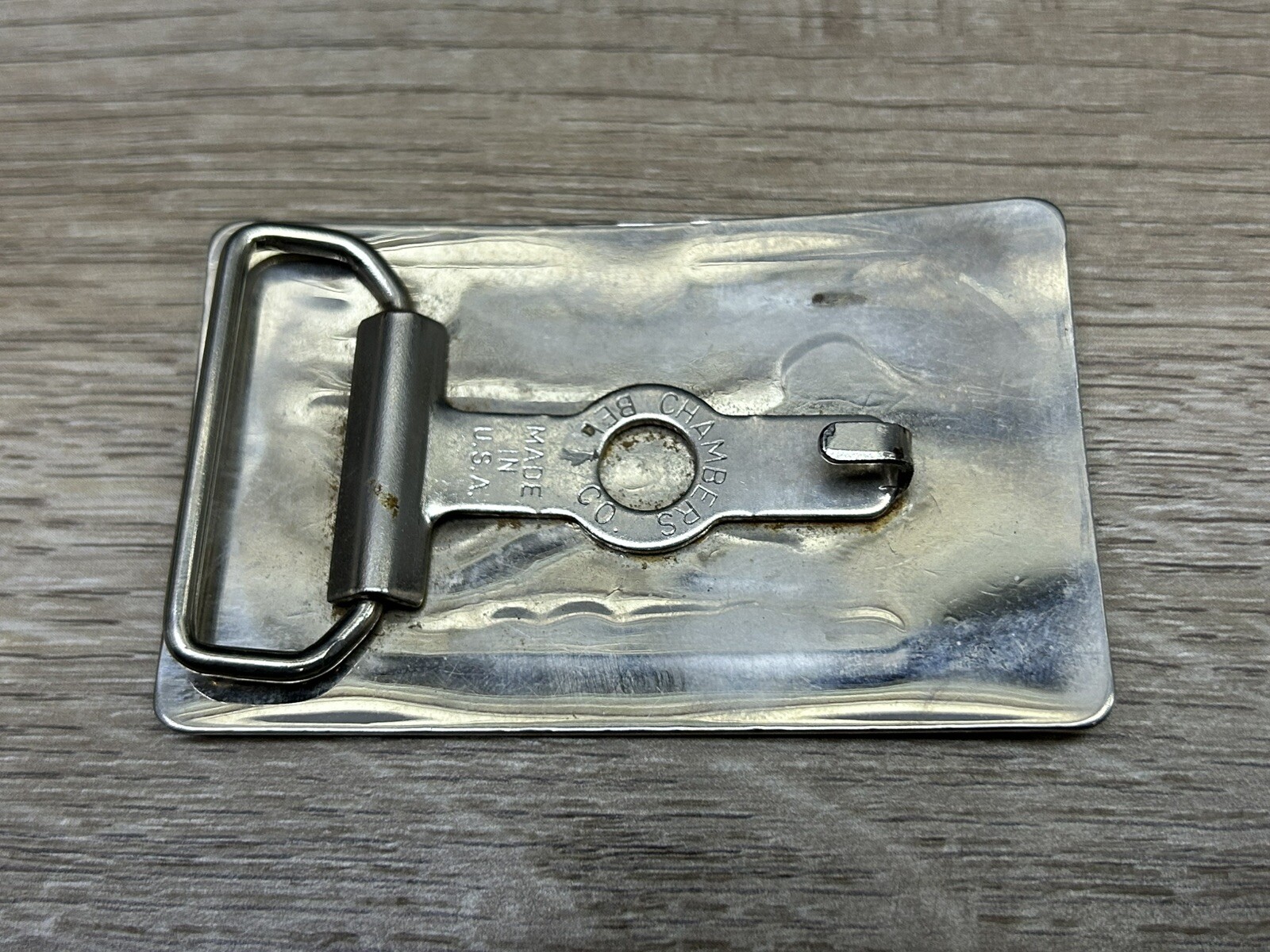 Vintage Chambers Belt Co. Turquoise Look Silver-Tone Road Runner Belt Buckle USA