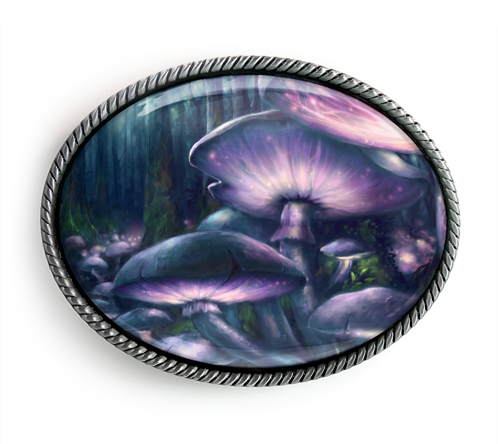 Mushroom Belt Buckle – Fantasy Art Handmade Artisan Buckle – 231