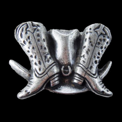 Cowboy Boots Hat Belt Buckle Far West Cowgirl Cowboys Western Buckles