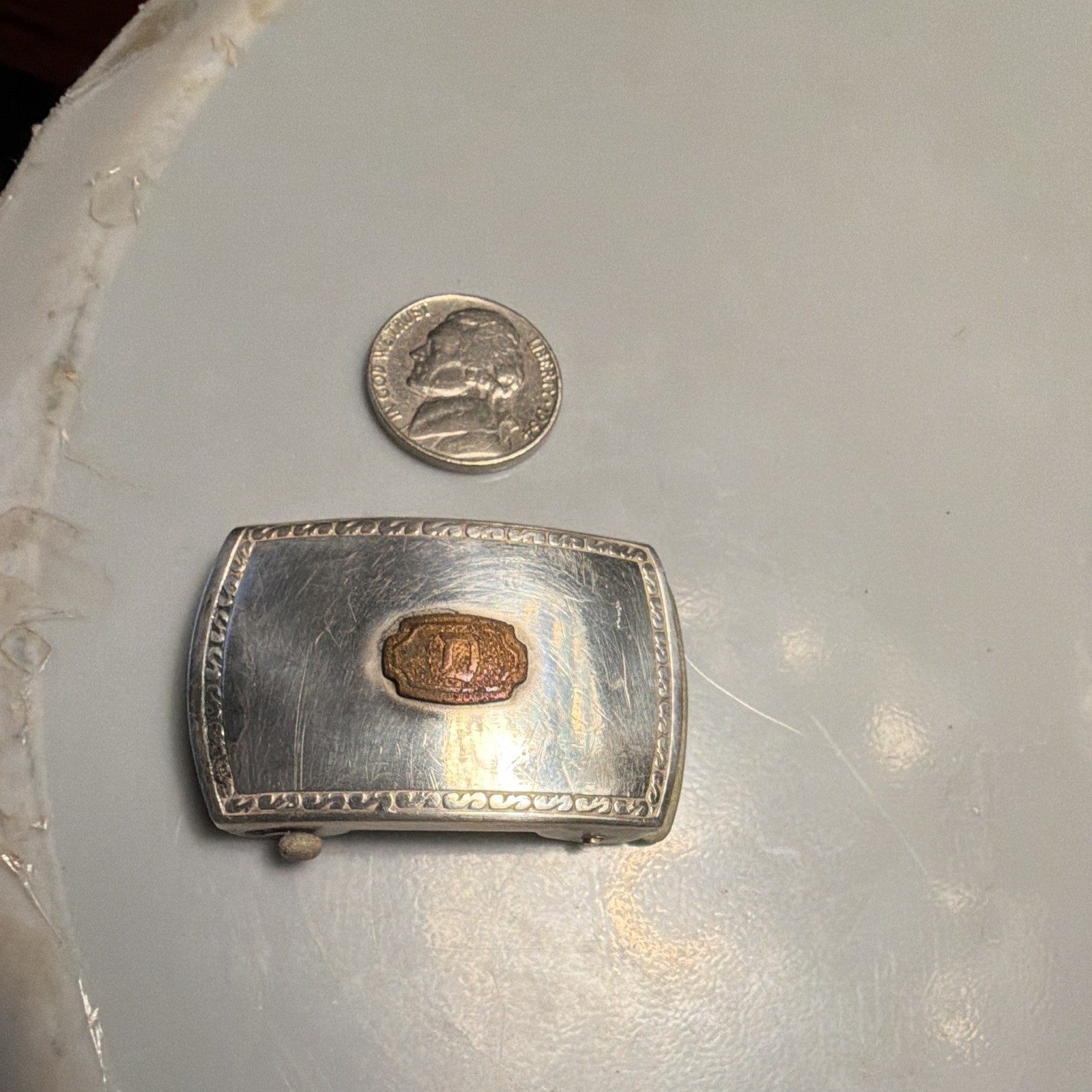 Scheers Sterling Silver Men&rsquo;s Western Belt Buckle, Silver, Fits 1.5 in Belt 1921