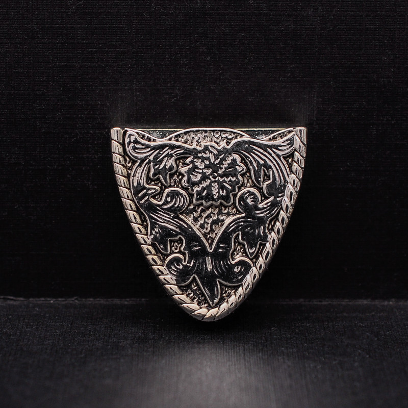 Western Cowboy Silver Flower Engraved Belt Pin Buckle 3pc/Set Fits 1-1/8&Prime; Strap