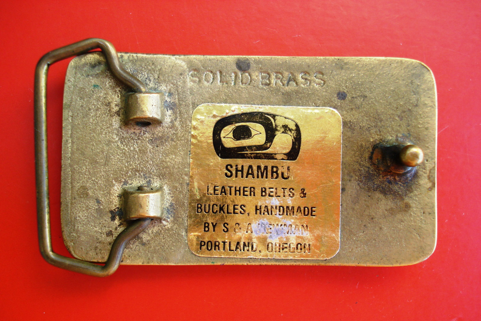 VTG Shambu Solid Brass Handmade Leather Belt Buckle