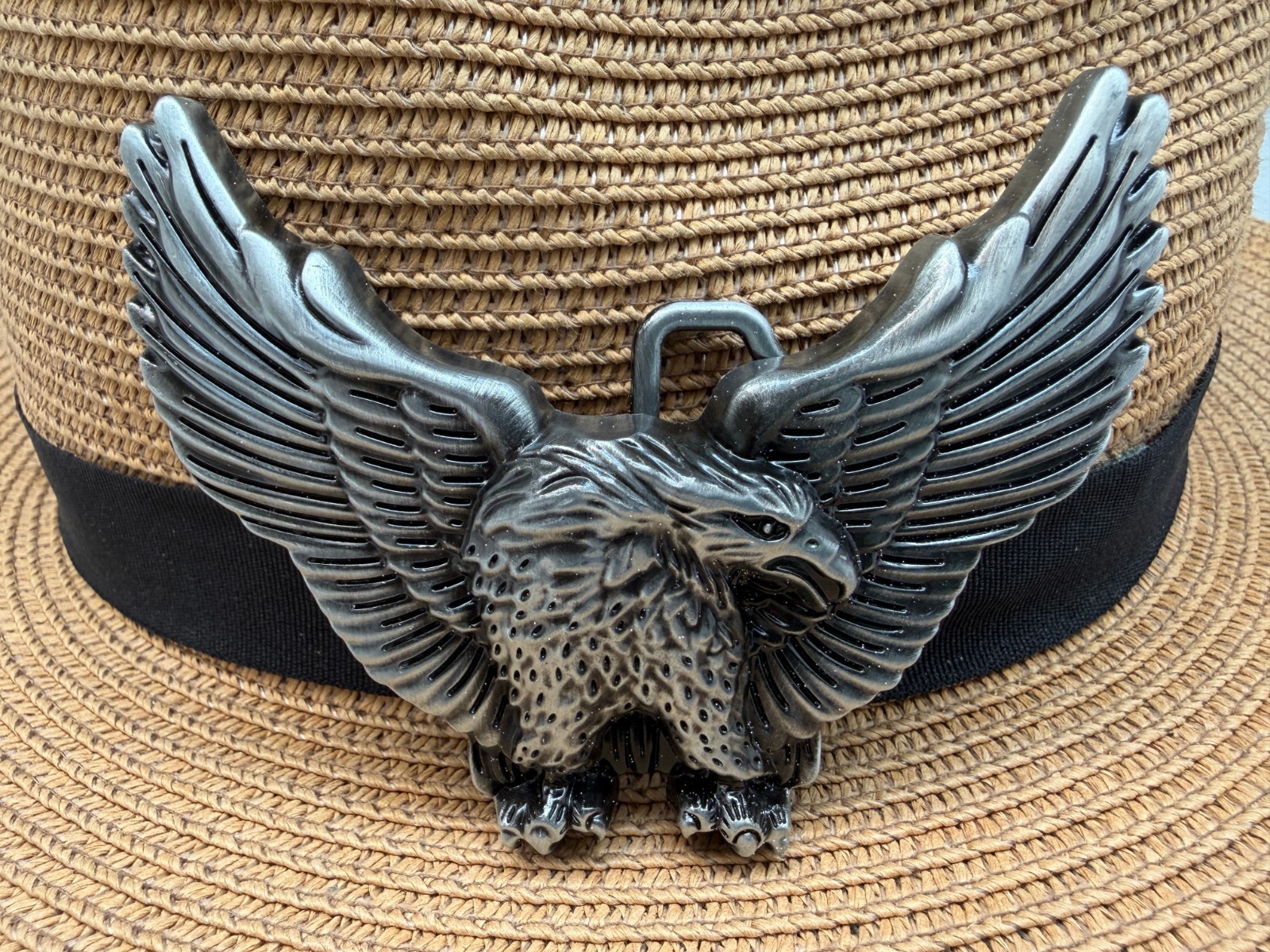 Antiqued Silver Retro Eagle Western Belt Buckle
