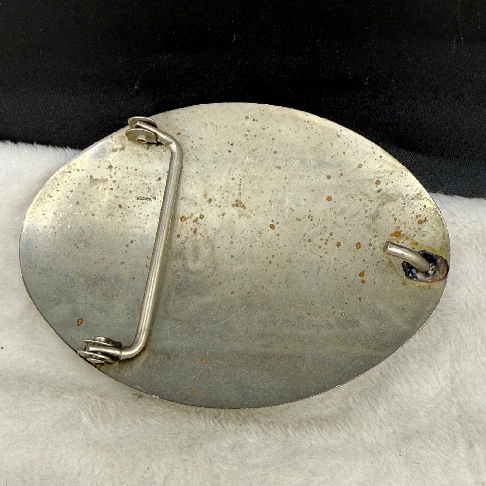 Vintage Western Belt Buckle Equestrian Red Green Polished Stone