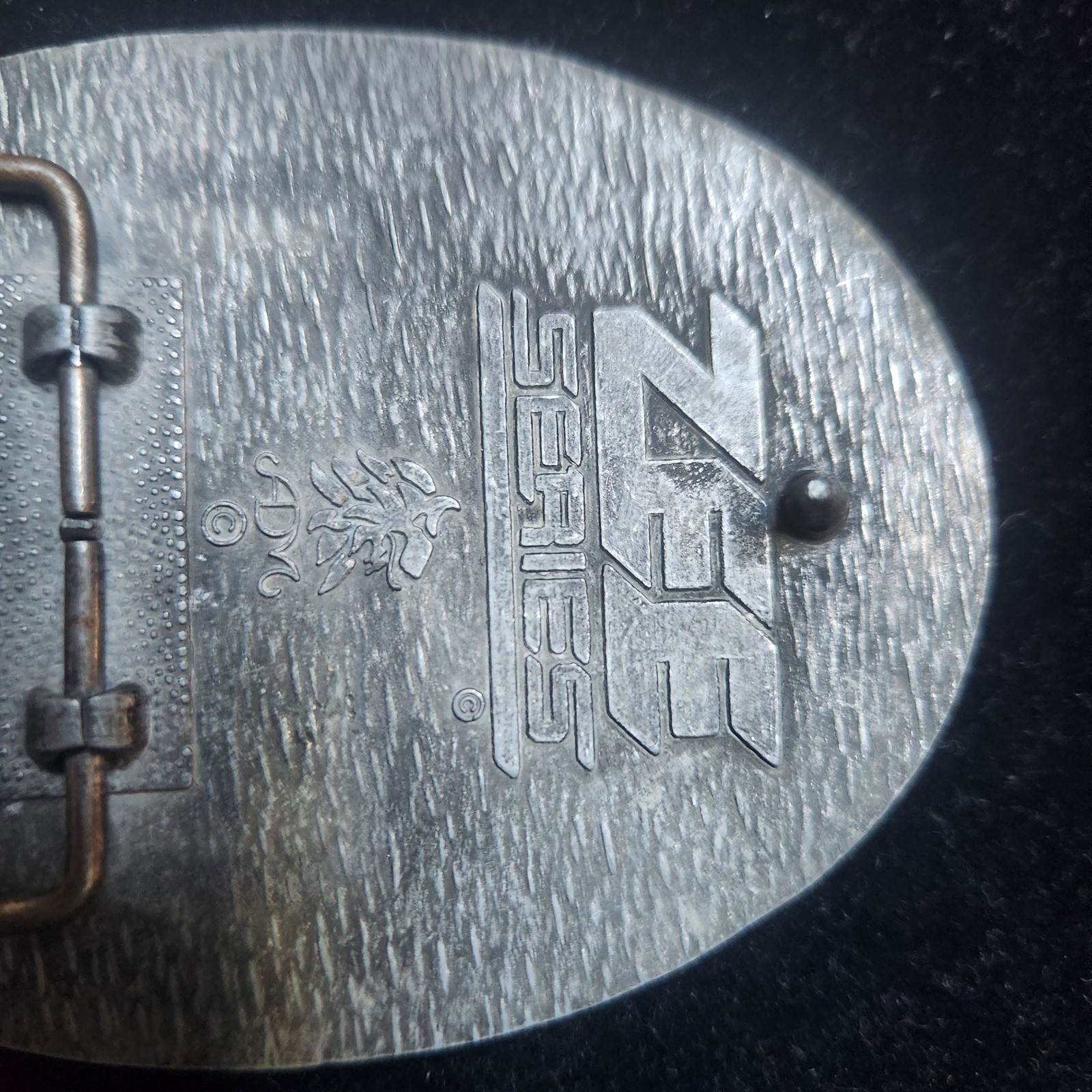 Cowboy Longhorn Cattle Pewter Belt Buckle Vintage Zee Series Award Design Medal