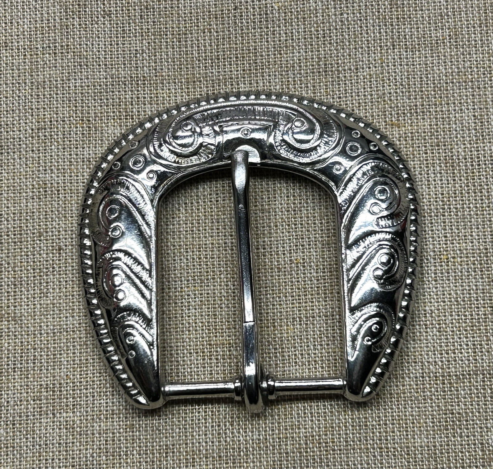 Lot 3 Western Vintage Style Engraved Belt Buckles Silver Tone Floral Scroll