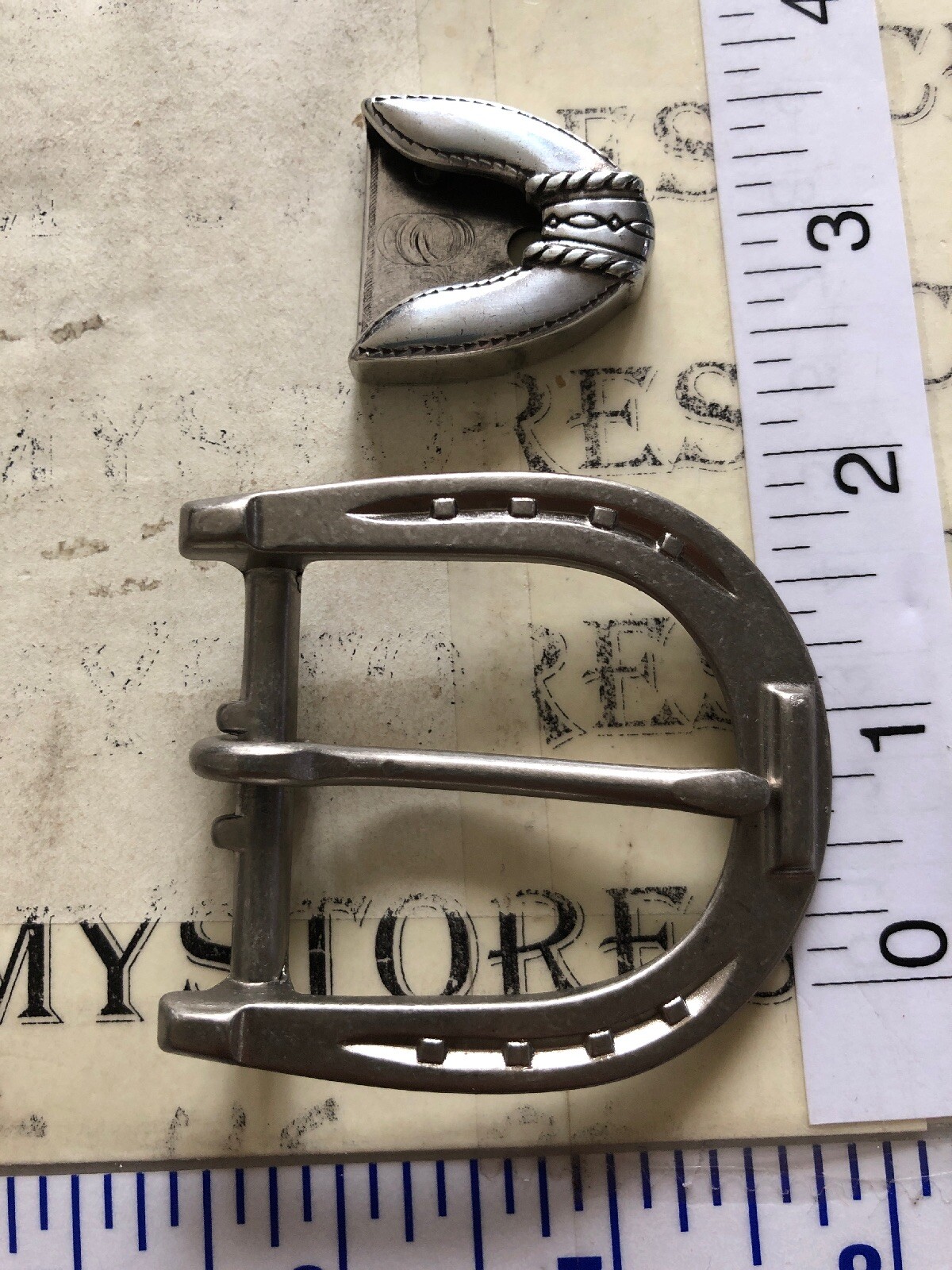Vintage Western /CASUAL/DRESS Metal Belt Buckle AND END TIP MADE IN USA NEW