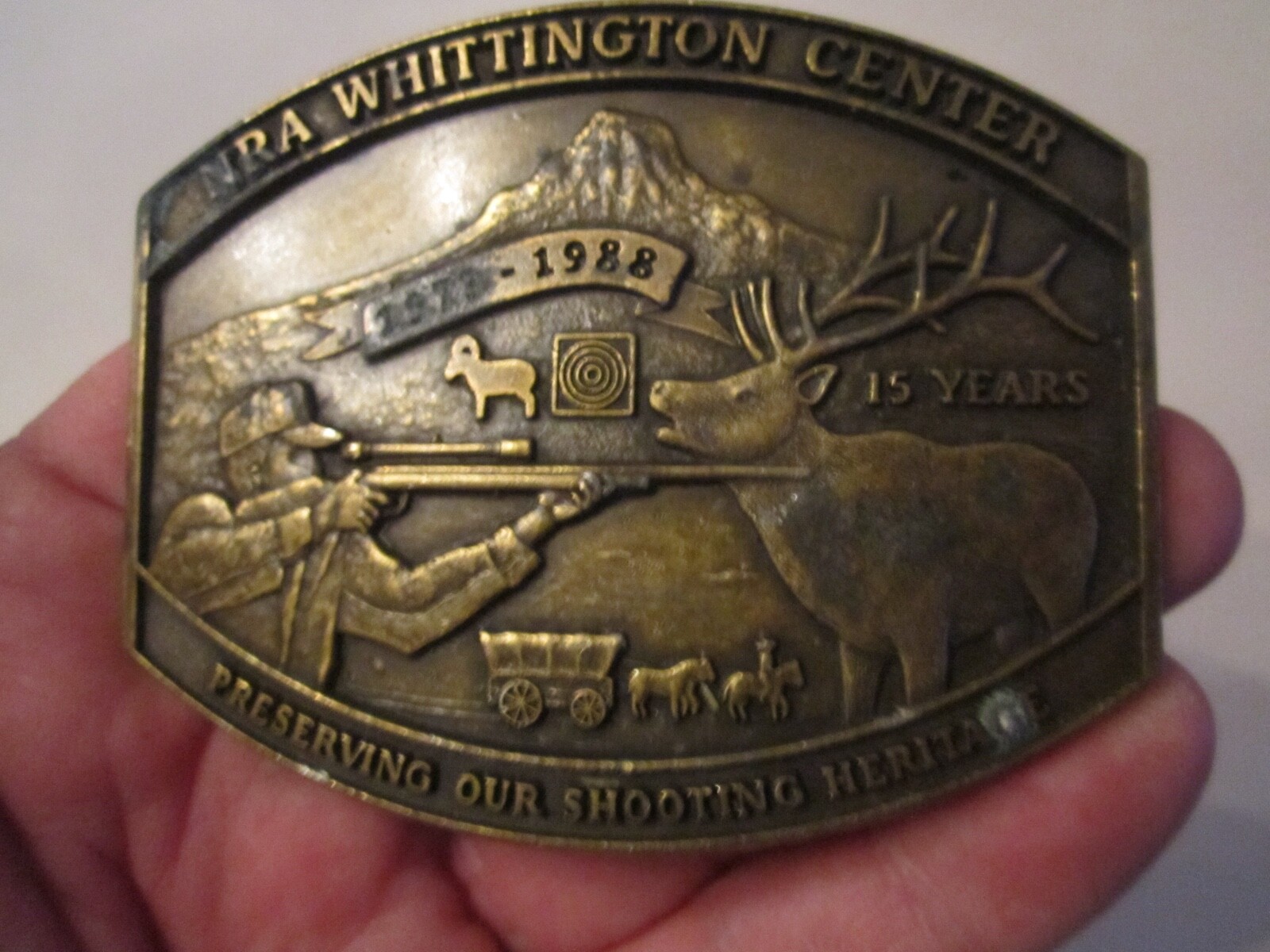 1988 NRA WHITTINGTON CENTER BELT BUCKLE – – GW17