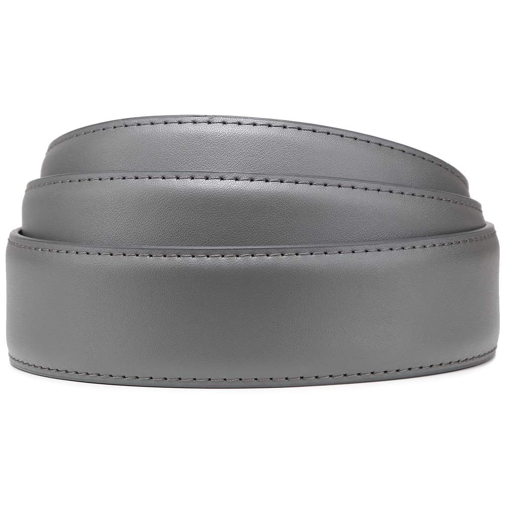 Founders & C Mens Leather Ratchet Belt 28&Prime;-42&Prime; Waist Adjustable, Grey