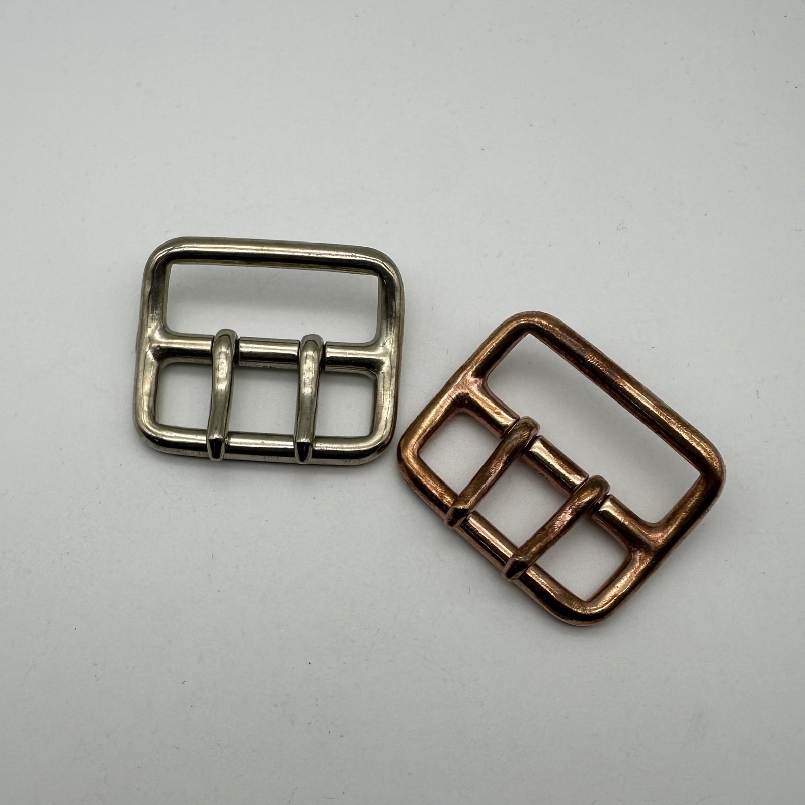 Copper Double Prong Buckle 45mm Leather Belt Fastener Bag Luggage Fasten Buckle
