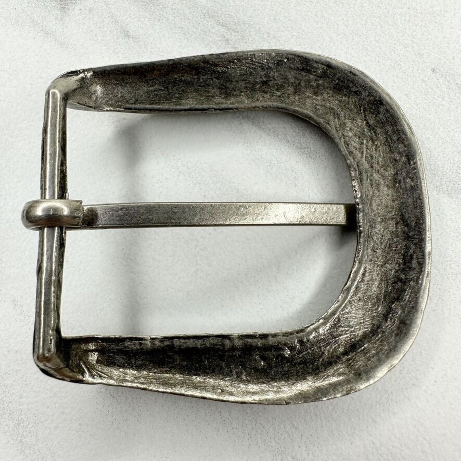 Studded Silver Tone Simple Basic Belt Buckle