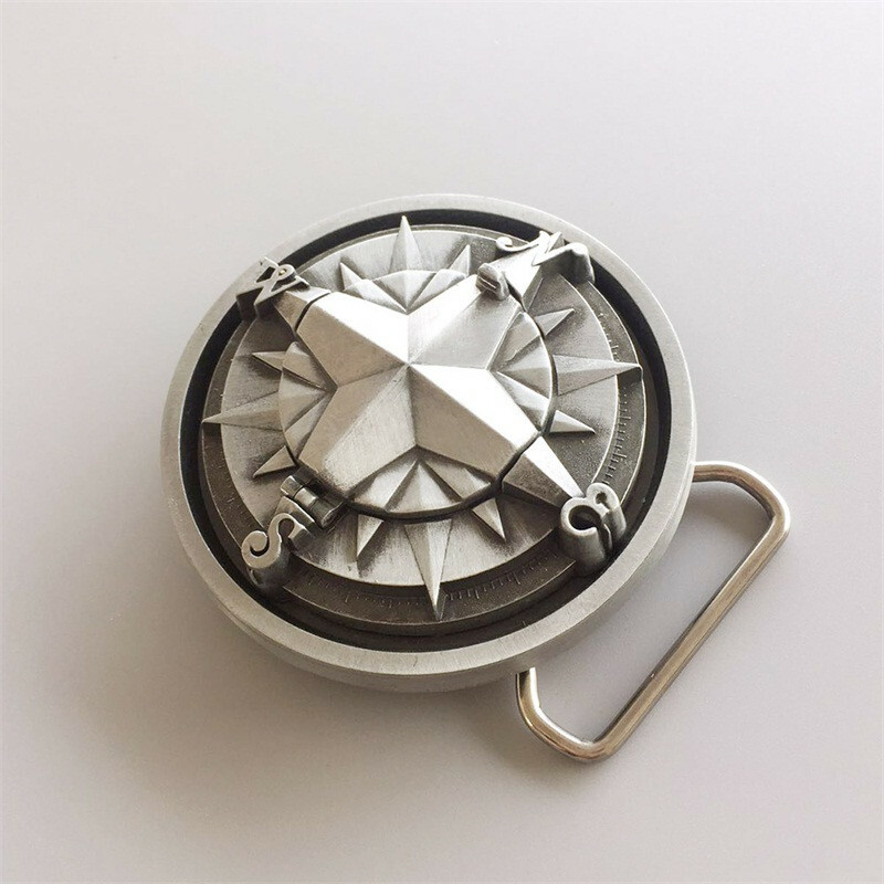 Antique Silver Plated Compass Belt Buckle also Stock in the US