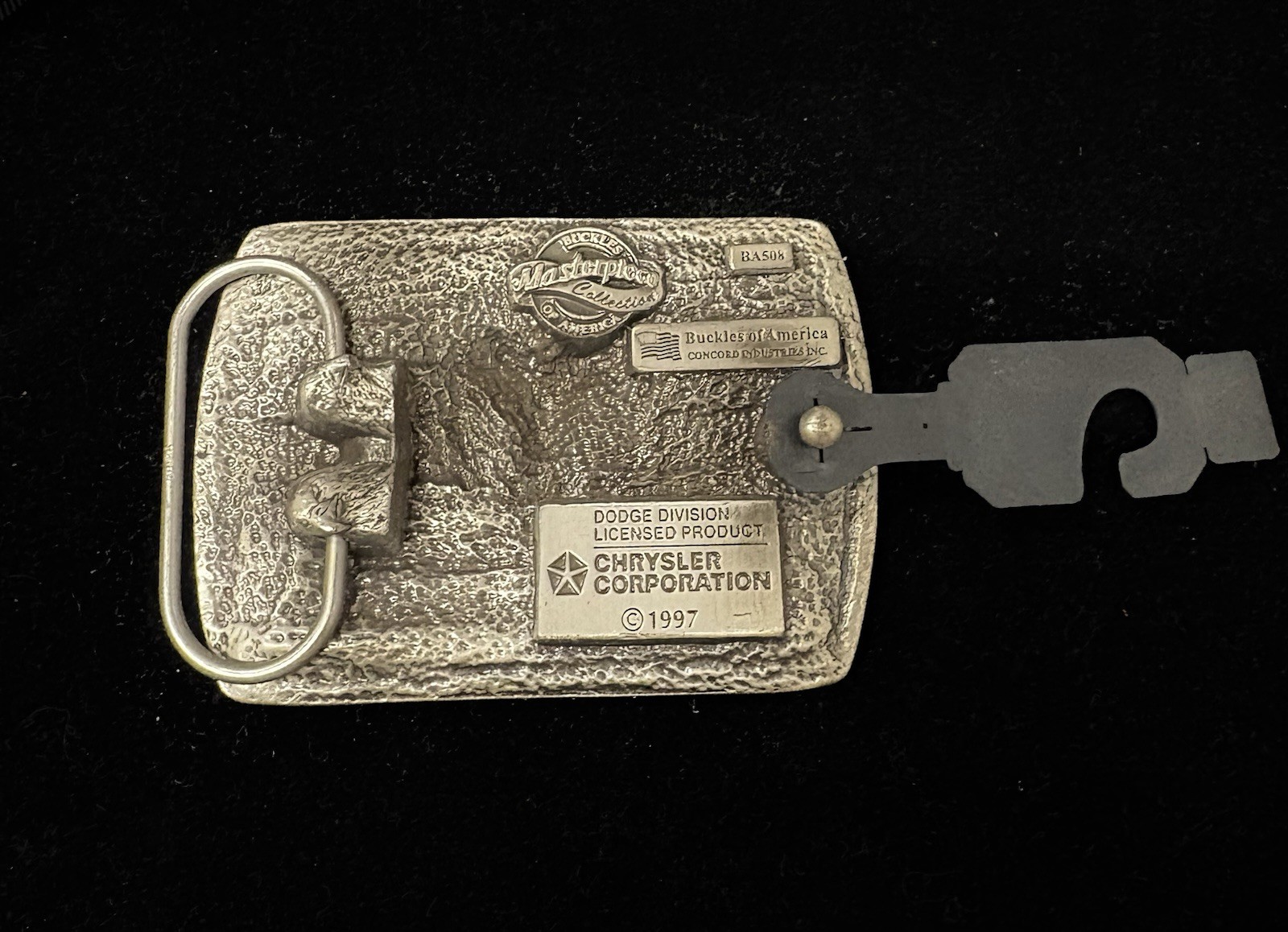Vintage Dodge Ram Tough silver toned metal belt buckle from the 1990s RARE