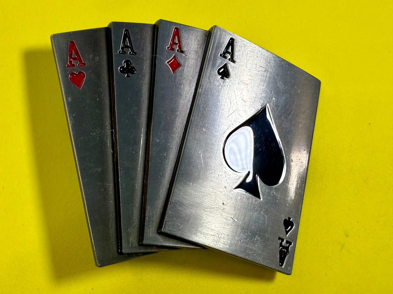 Poker Hand Four Aces – New Cutout Vegas Vibe Gambling Hand Belt Buckle