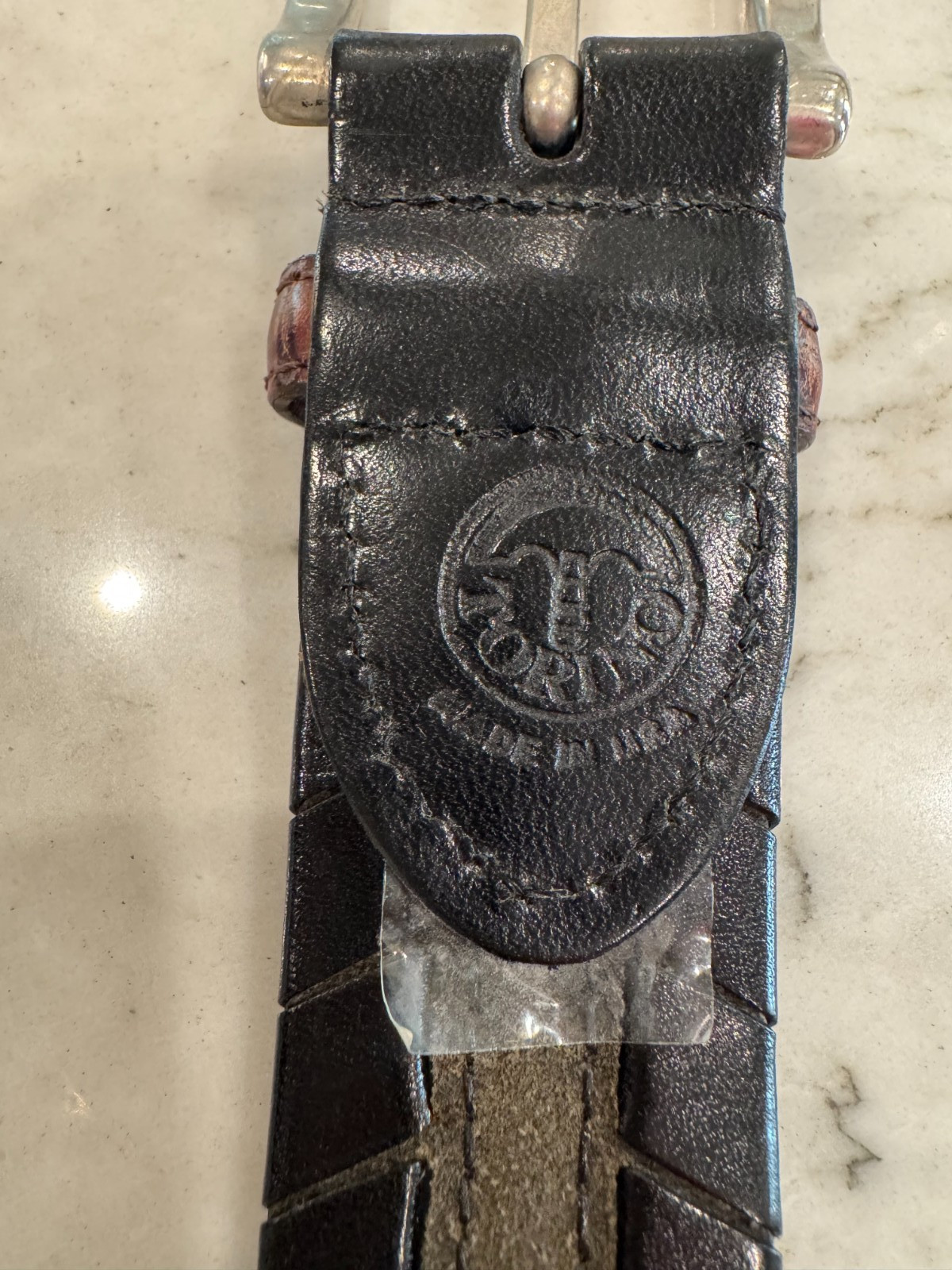 Mens Torino Weaved Leather Exotic Black Brown Belt Sz 40?