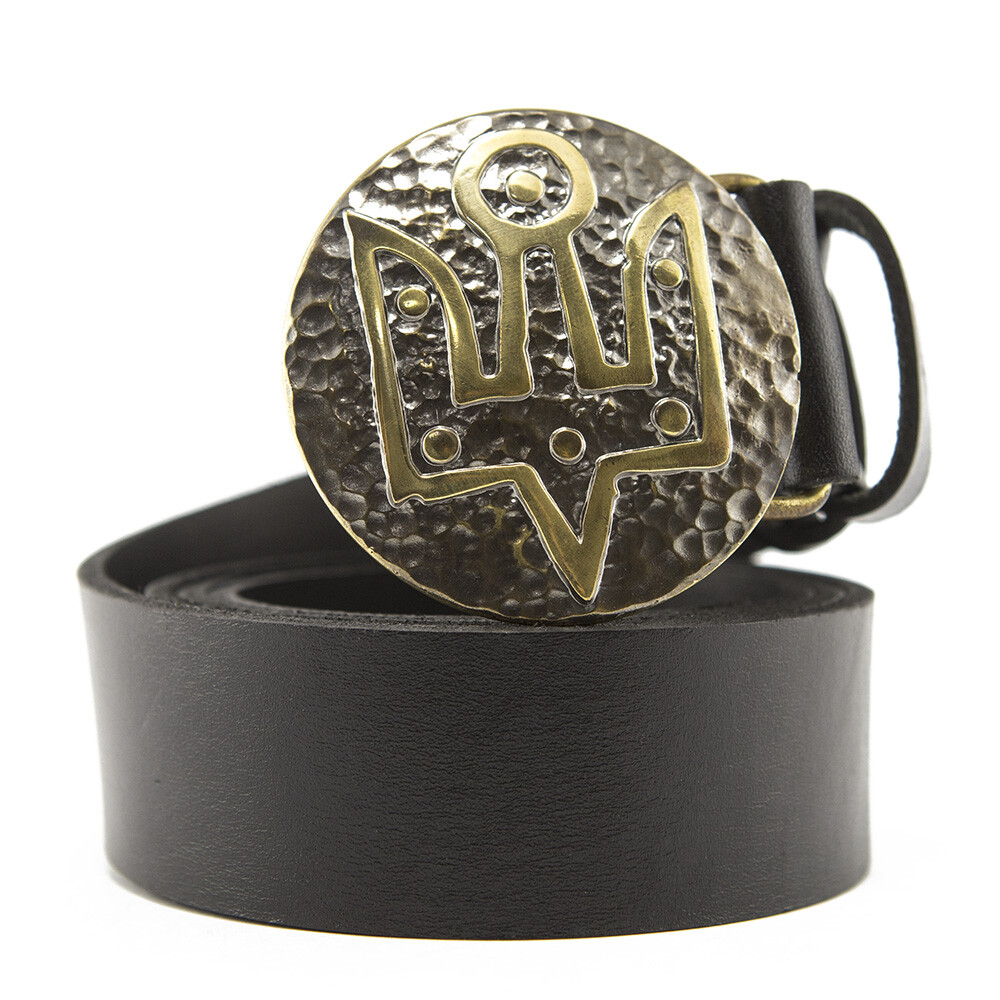 Brass belt buckle Yaroslav trident, Ukrainian symbol, Grand Prince of Kyiv