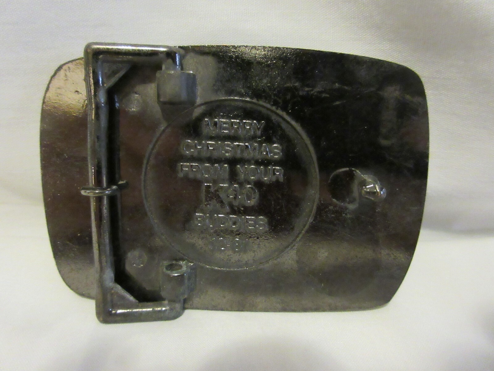 Vintage K40 « Merry Christmas From Your K40 Buddies 12-81 » Belt Buckle