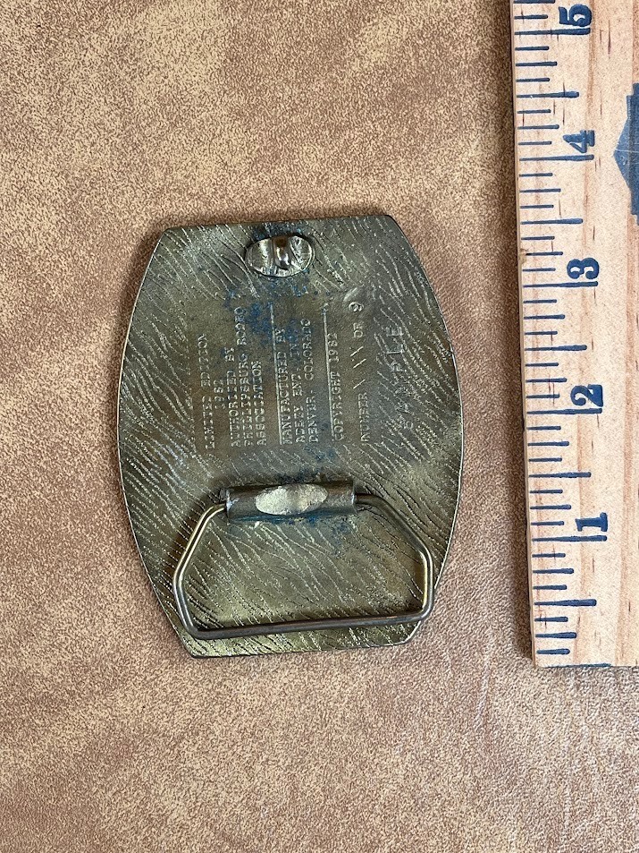 1982 Kansas&rsquo; Biggest Rodeo Phillipsburg Kansas Brass Belt Buckle Sample