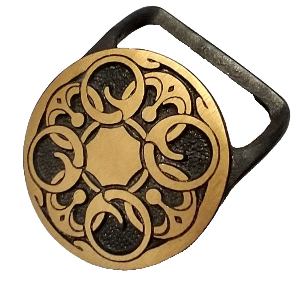 Tech Ether Guild « Baldric » Brass Belt Buckle 1975… New Old Stock Vintage
