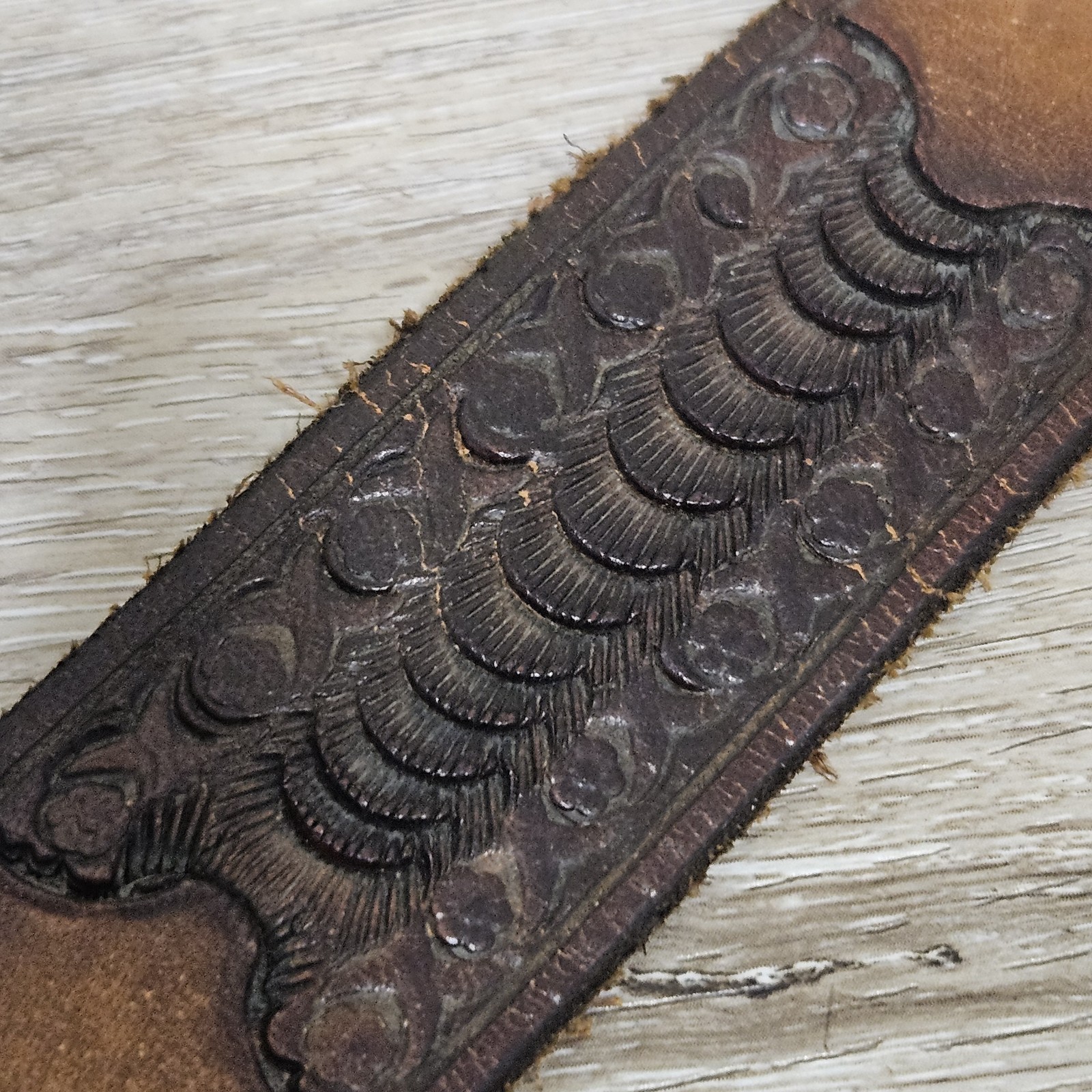 Vtg Harley-Davidson Leather Belt Country Music Buckle Brown Size 30 (READ)