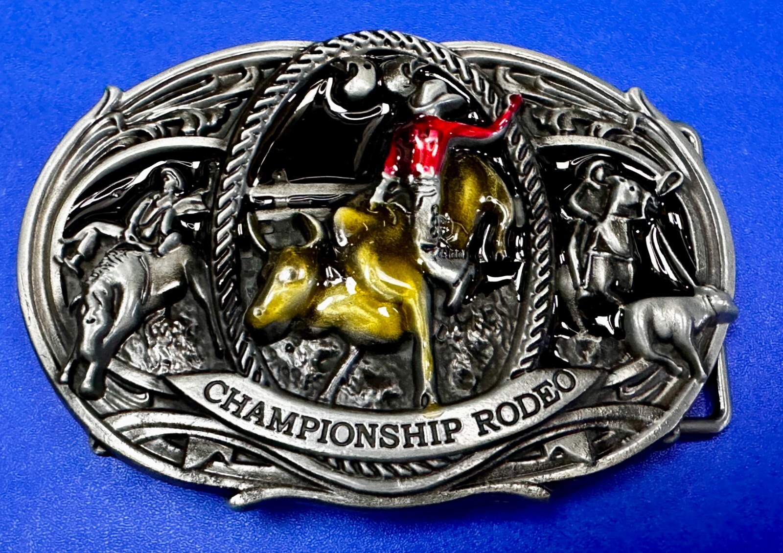Championship Rodeo Bull Riding Rider Champion Trophy Award Cowboy Belt Buckle