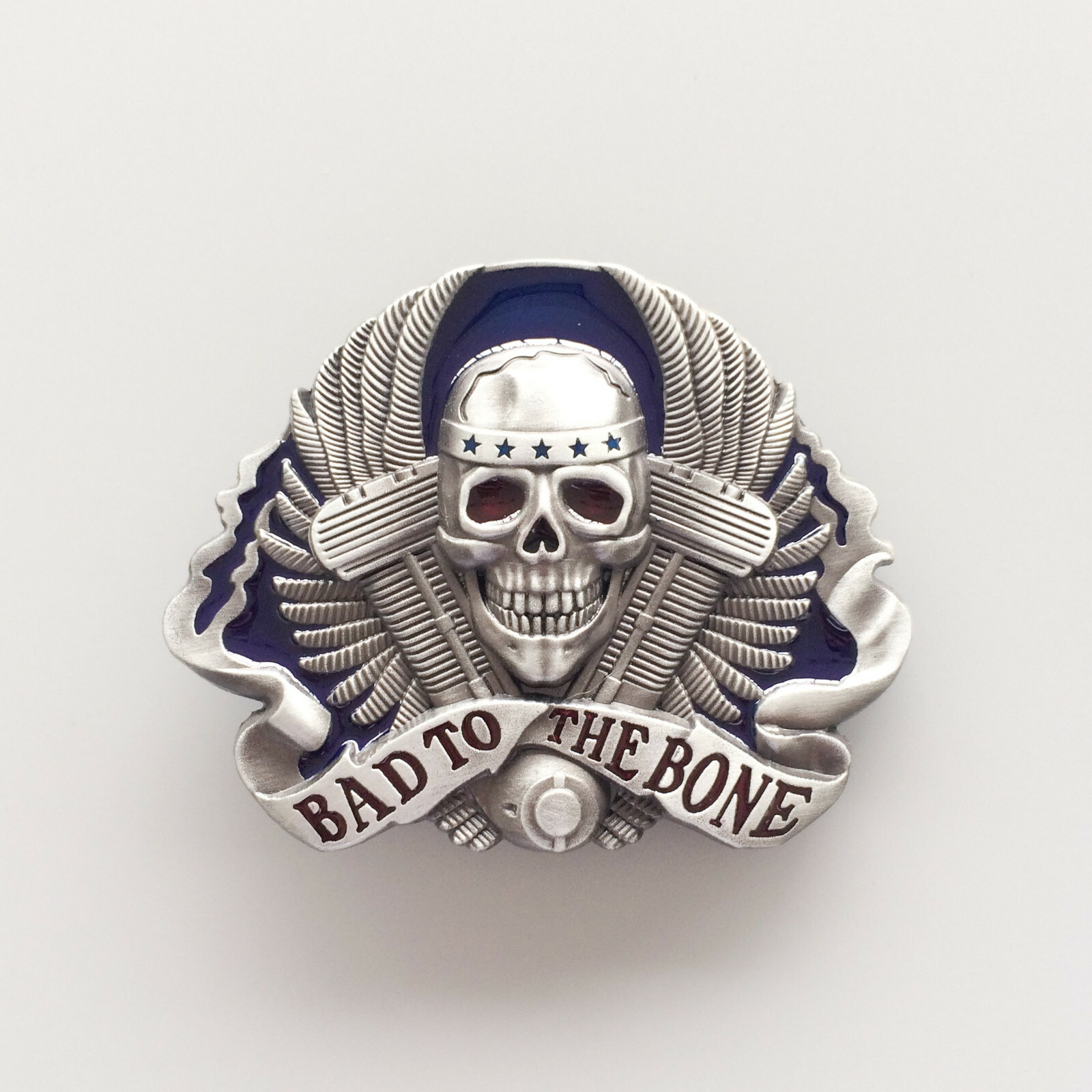 Vintage Style Enamel Skull Belt Buckle also Stock in the US
