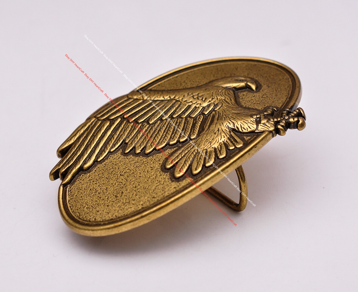 Retro Brass Fly Eagle DIY Leathercraft Western Cowboy Belt Buckle Fit 41mm Strap
