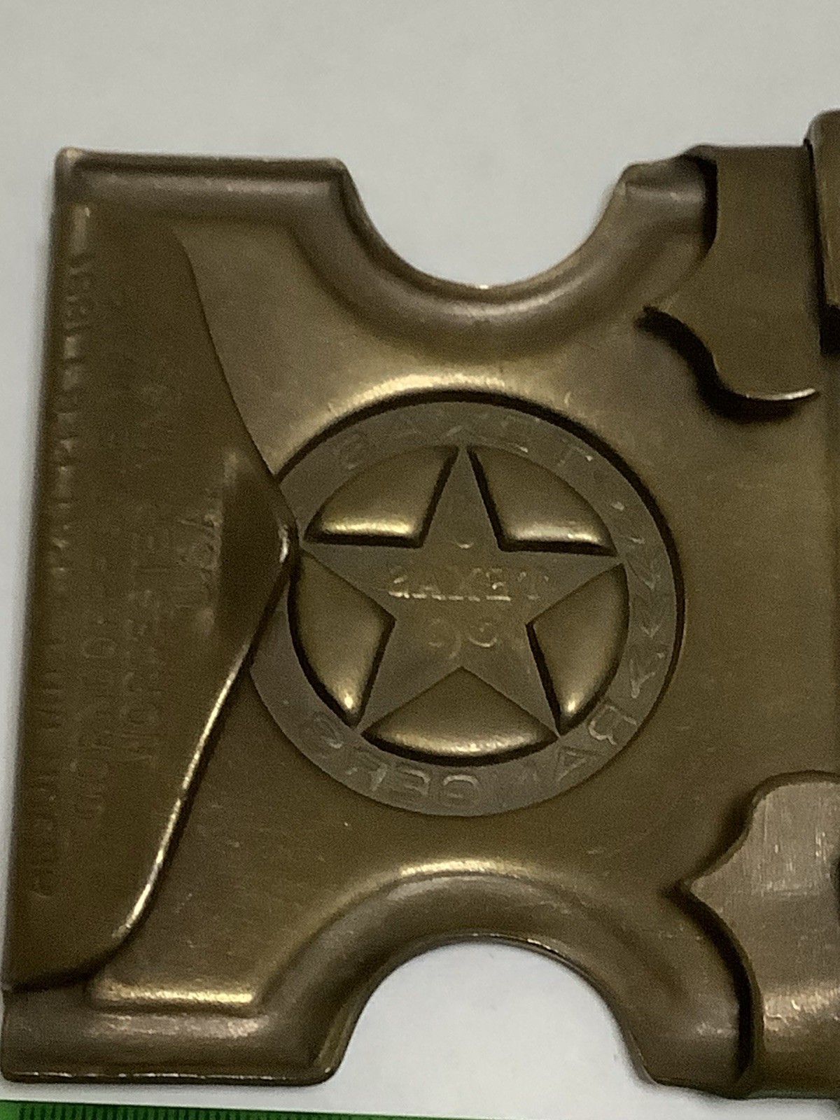 Anson Mills TEXAS RANGERS BRASS BELT BUCKLE Made In Worcester Mass.