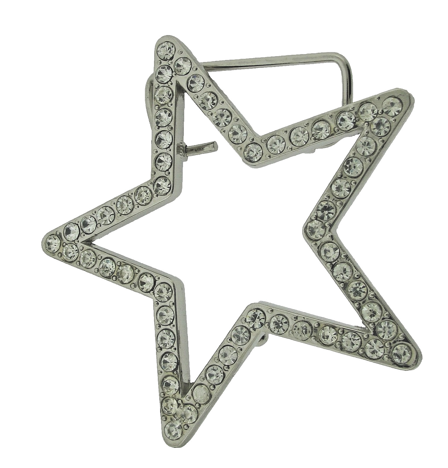 New Men Big Silver Metal Star Belt Buckle Rhinestone Blinged Style Cowgirl Rodel