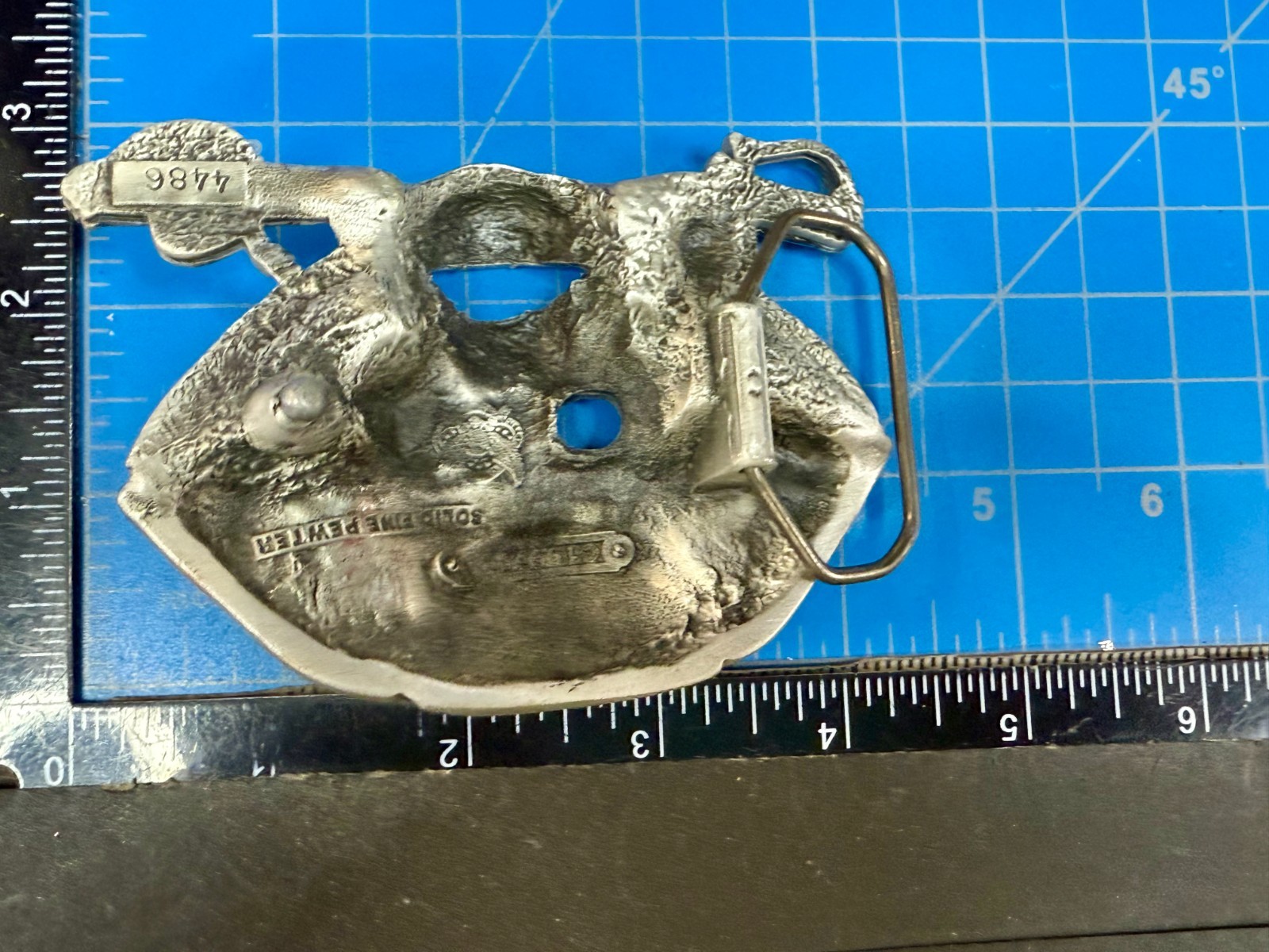 Jolly Roger Pirate Skull Crossed Swords Solid Pewter Great American Belt Buckle