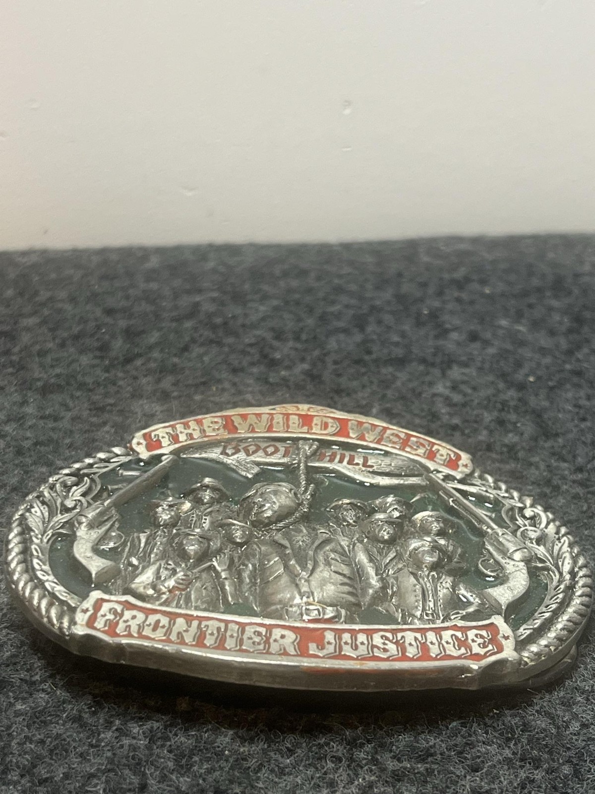 Vintage Great American Wild West Boot Hill Frontier Justice Belt Buckle 4233