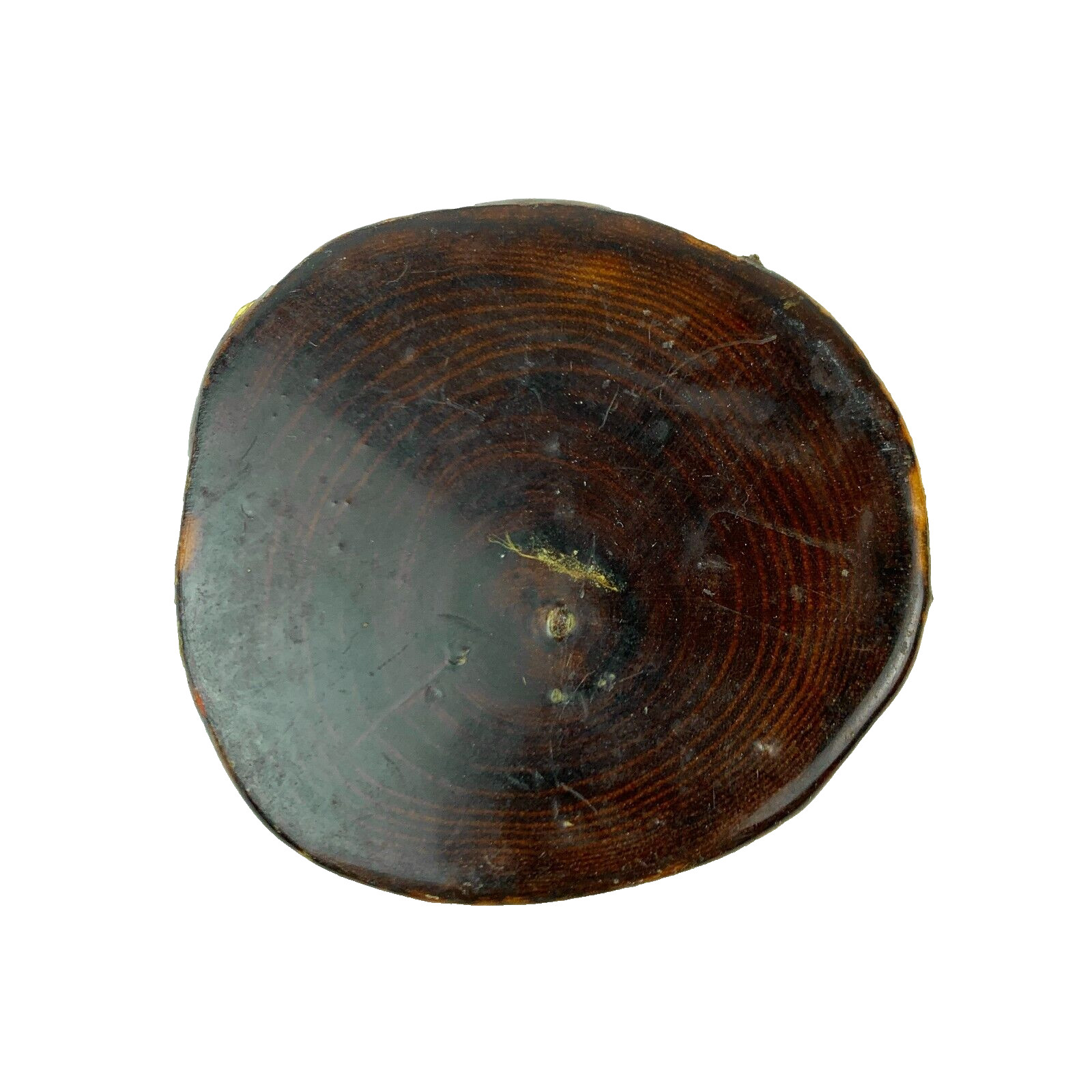 Vintage Handmade Unbranded Round Resin Wood Wooden Belt Buckle