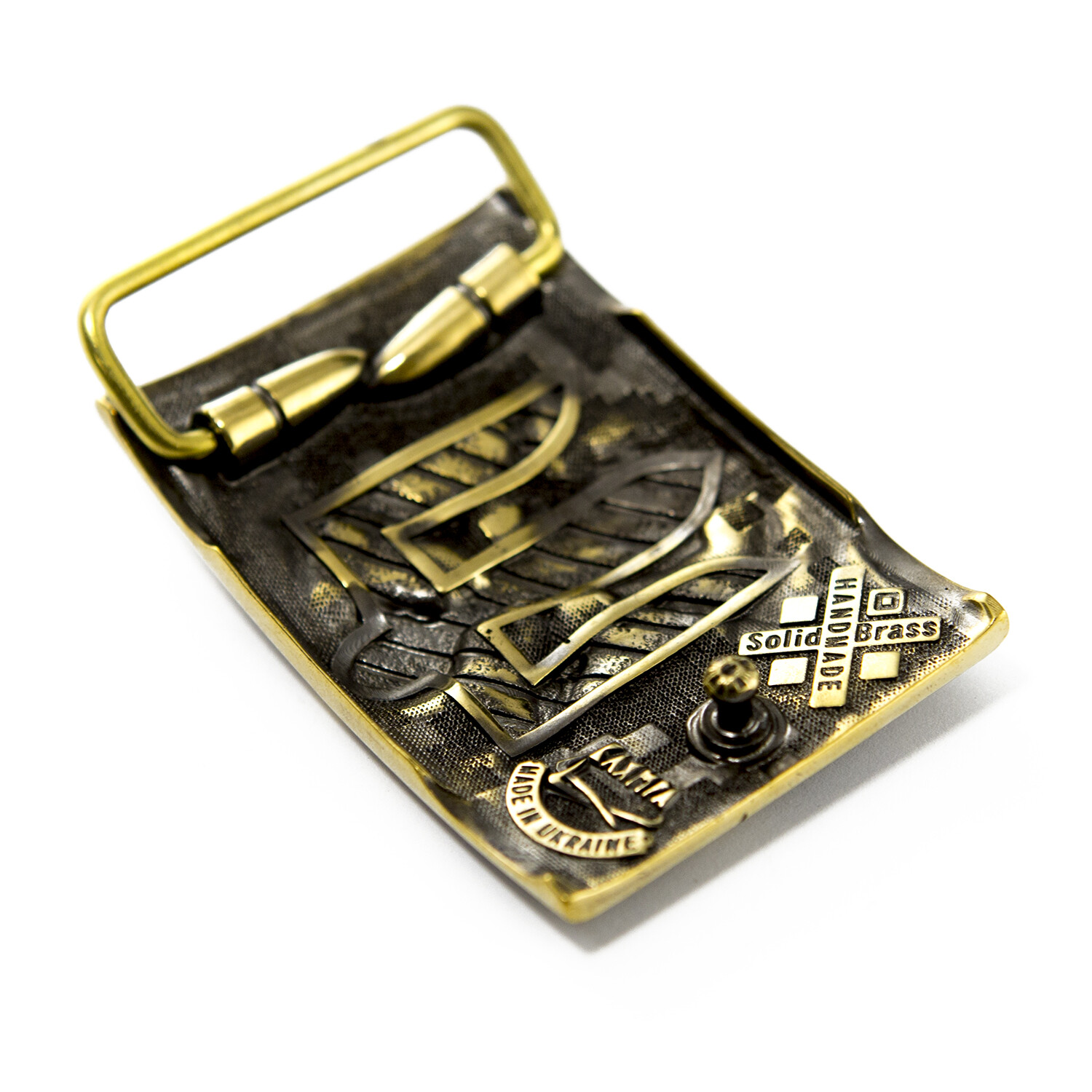 Infantry belt buckle, Handmade Ukrainian military Mechanized Forces brass buckle