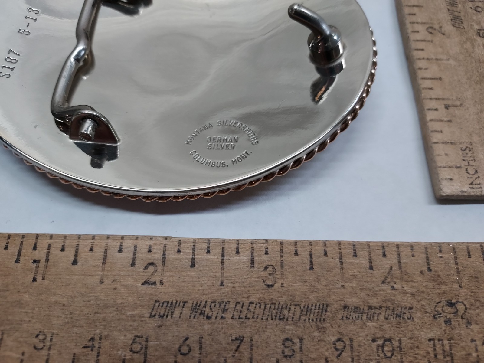1987 – SCSA – 25-27 – shooting – GERMAN SILVER – BELT BUCKLE – listing # 9564