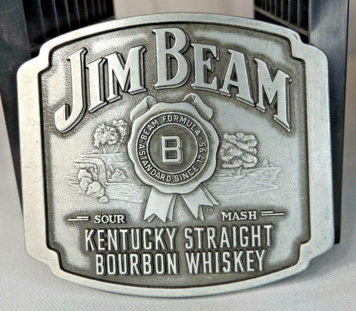 NEW Jim Beam Sour Mash Kentucky Straight Bourbon Whiskey Pewter Belt Buckle