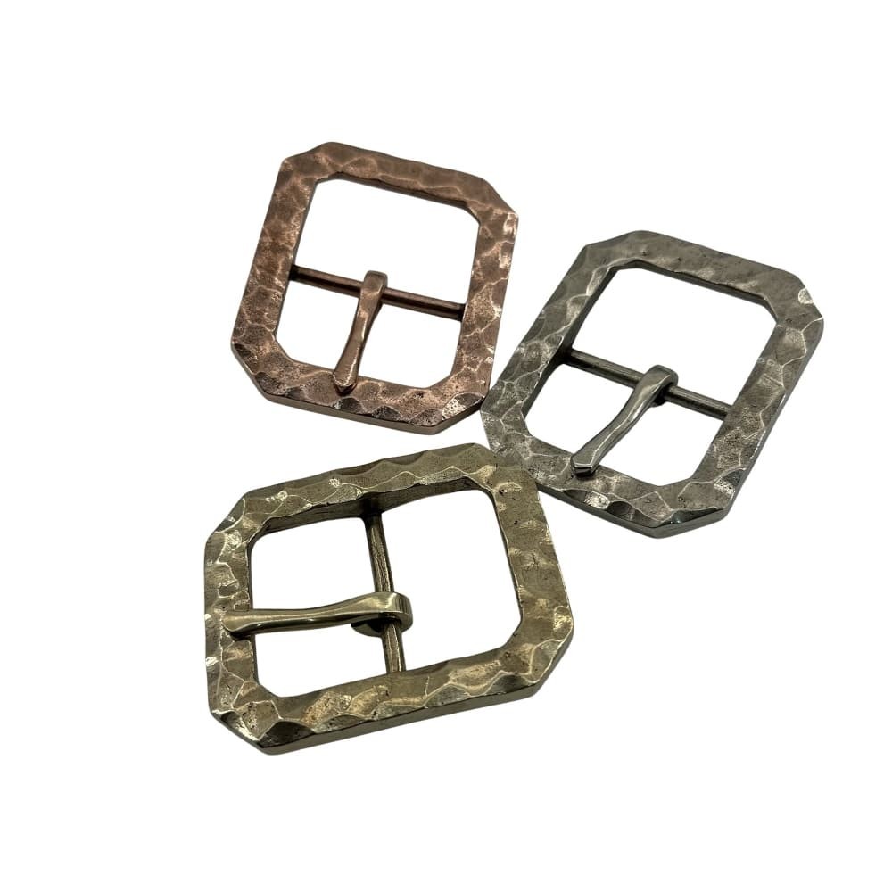 Vintage Hammered Copper Belt Buckle 38mm with Brass and Copper for Leather Strap