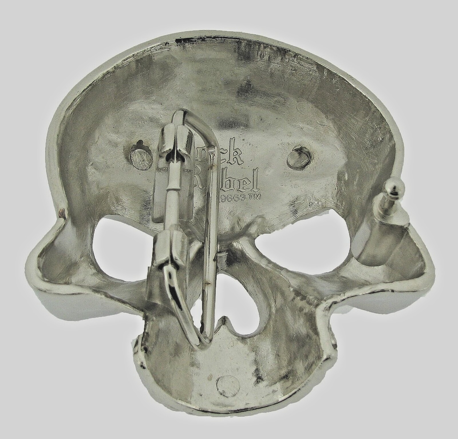 Skull Belt Buckles Men Pirate Skeleton Silver Metal Tribal Gothic Tattoo Bling