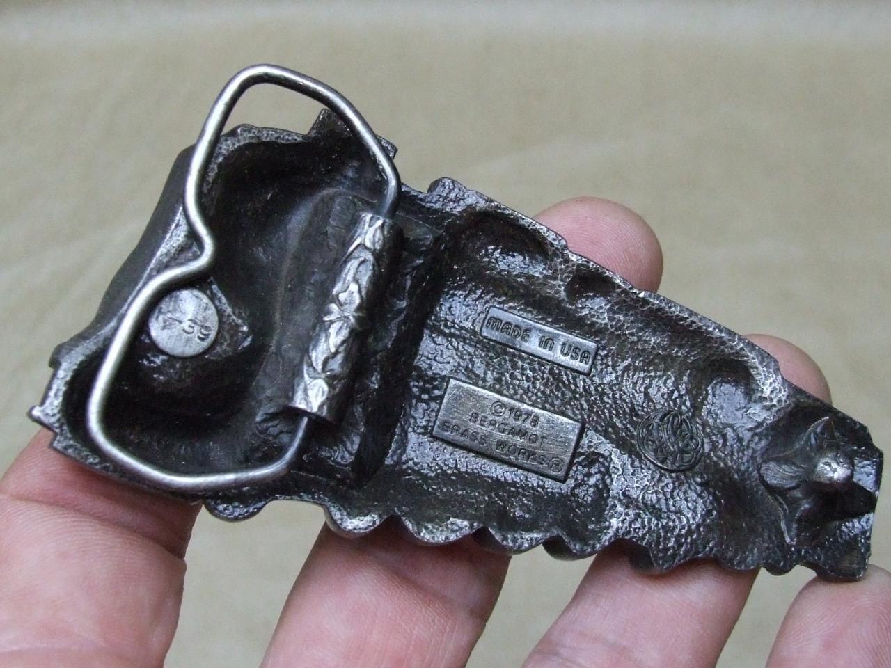 VTG 1978 Bergamot Brass Works Locomotive Train Belt Buckle Matching &rsquo;87 Keychain