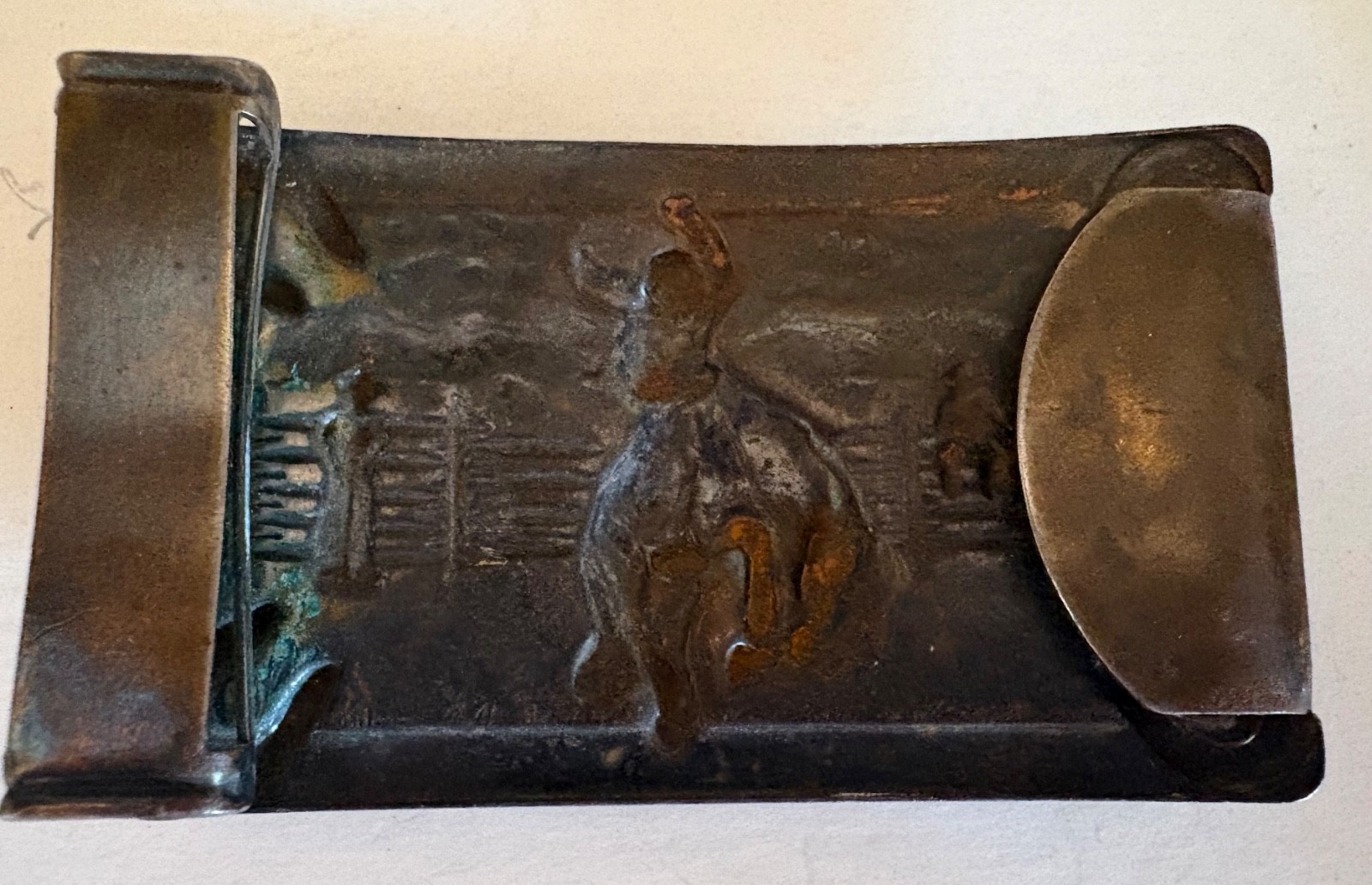 Vintage 1950s Belt Buckle Western Cowboy Rodeo Horseshoes