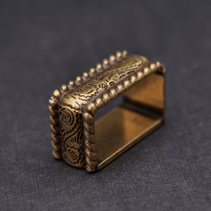 Retro Brass Flower Engraved Western Cowboy Belt Buckle Set Fit 25mm Strap