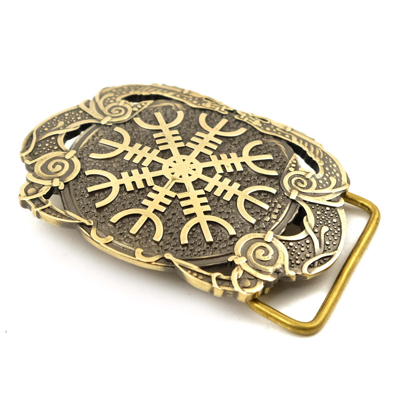 Helm of Awe belt buckle, Viking Helm of Terror Old Norse Scandinavian Pagan