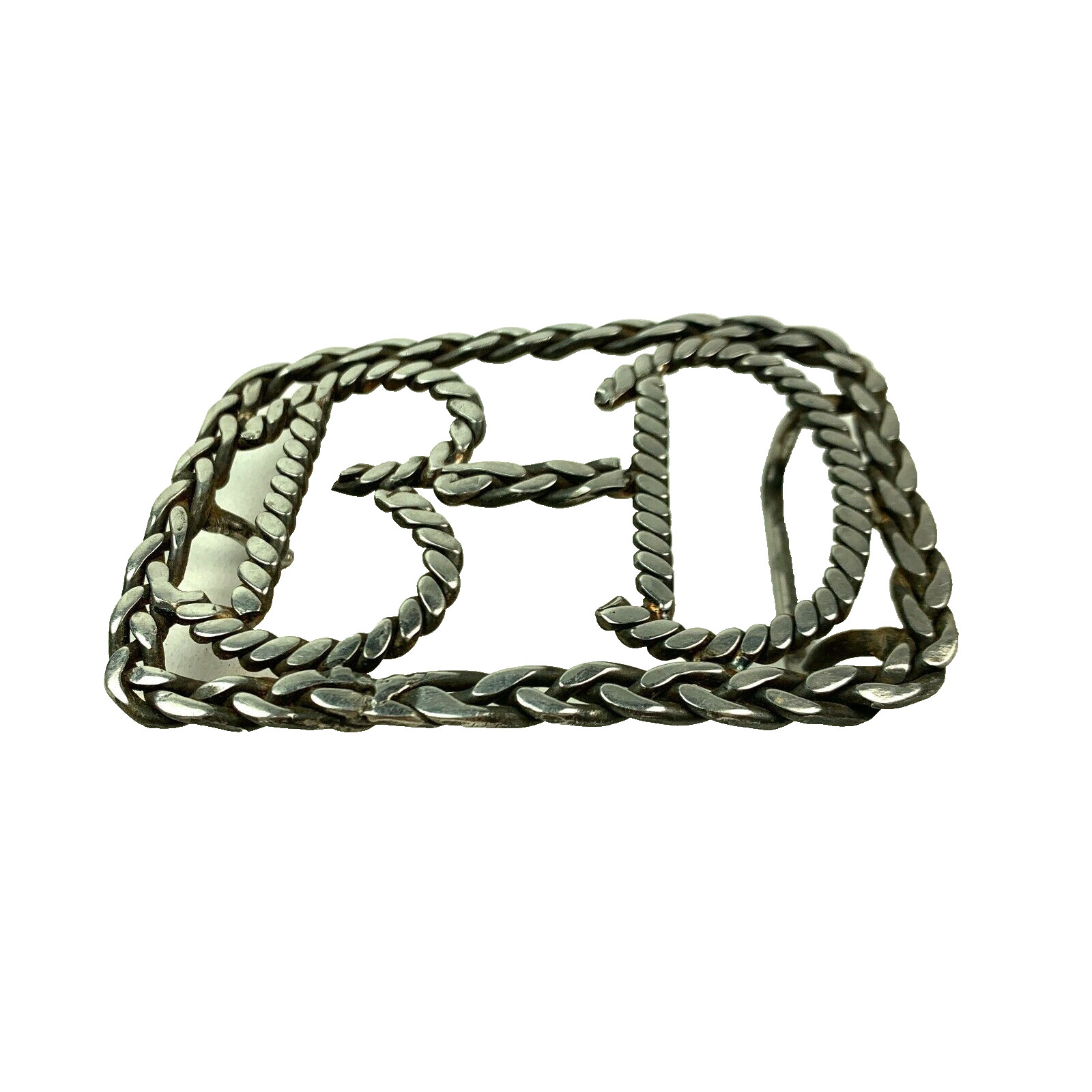 Vintage Unbranded Handmade Braided B-D B & D BD Metal Belt Buckle