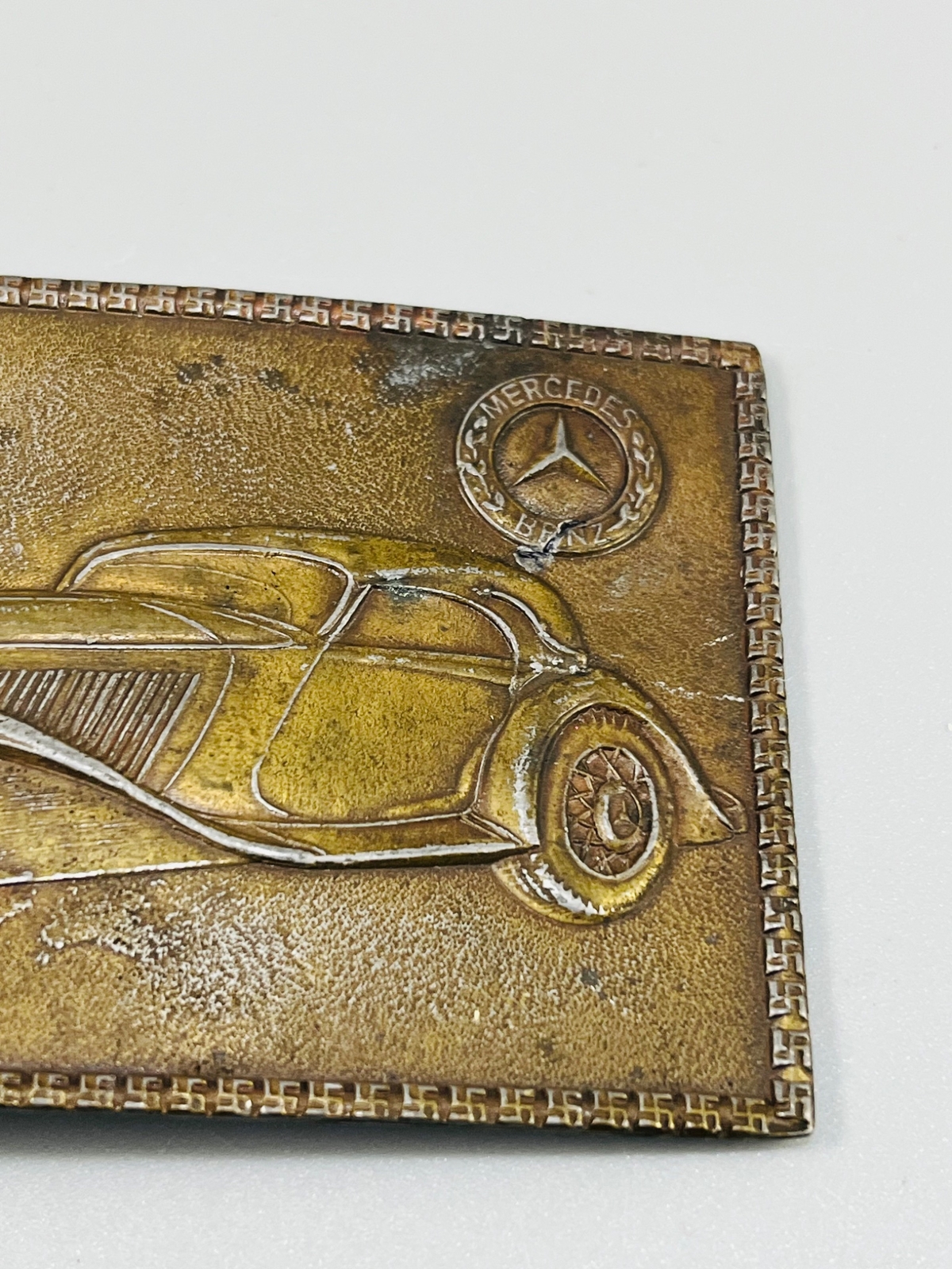Vintage Lewis Buckles Chicago Mercedes Benz Cabriolet A Brass Belt Buckle