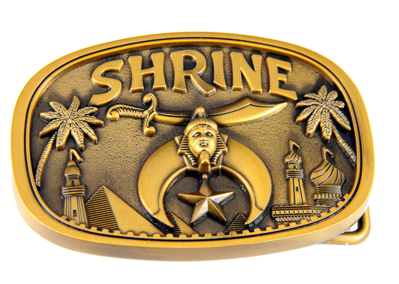 4031750 Shrine Belt Buckle Shriner Scimitar Crescent Star AEAONMS Hospital