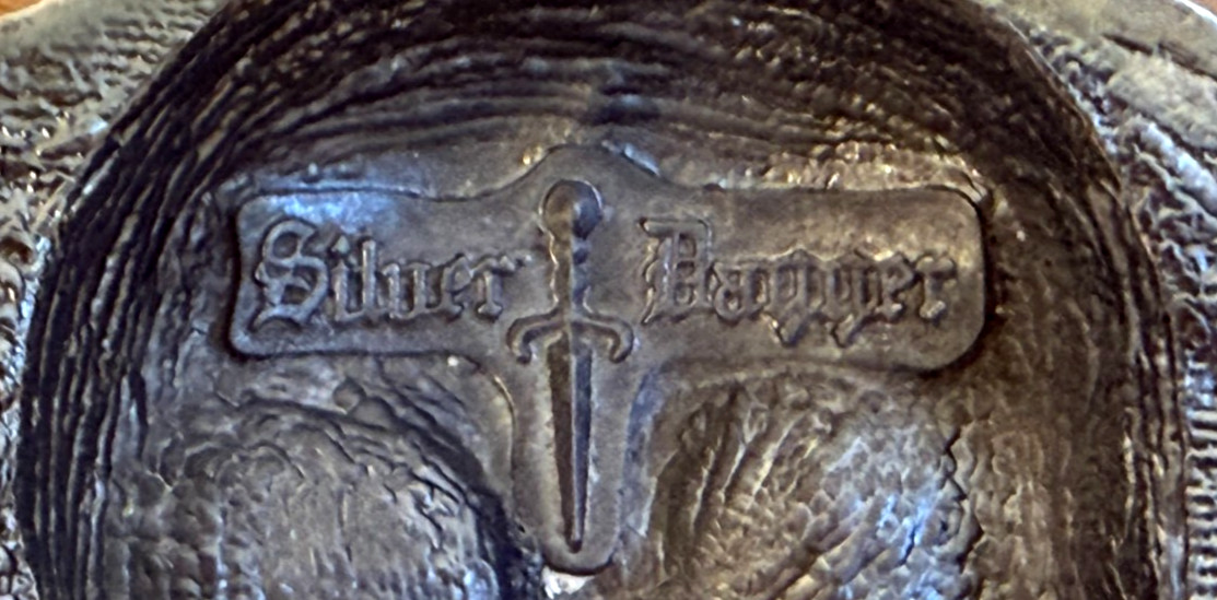 FREE SHP! Silver Dagger Belt Buckle Skull Metal Black Iridescent Rhinestones