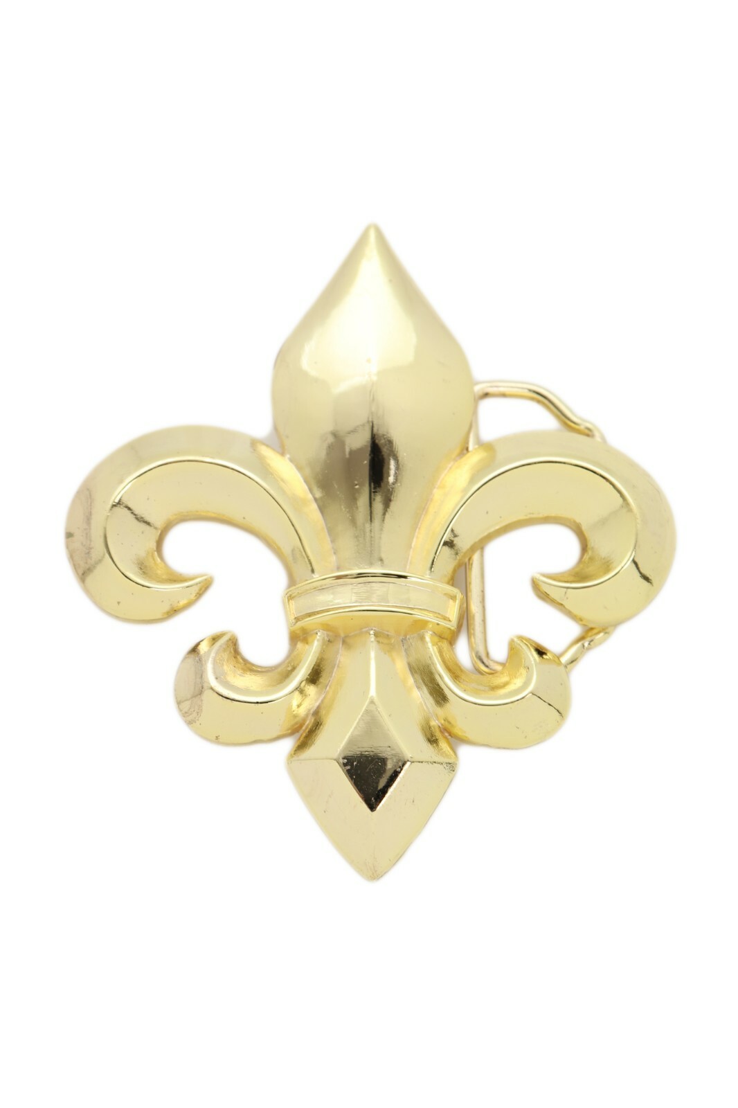 Men Women Gold Metal Belt Buckle French Symbol Fleur De Lis Lily Flower Unisex