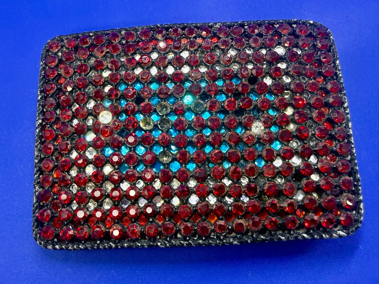 Sparkling Red Rhinestone Covered Vintage Women&rsquo;s Artisan Made Belt Buckle